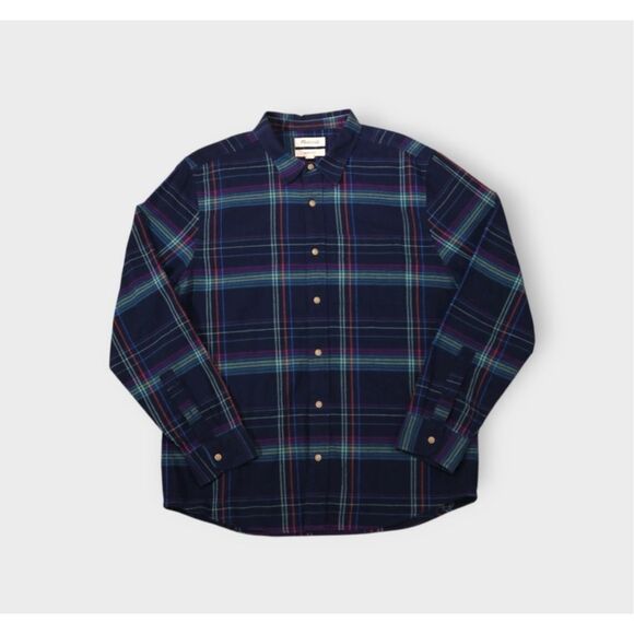✨Madewell Men’s Crinkle Cotton Perfect Long-Sleeve Juniper Berry Sz Small Shirt✨ - Picture 5 of 11